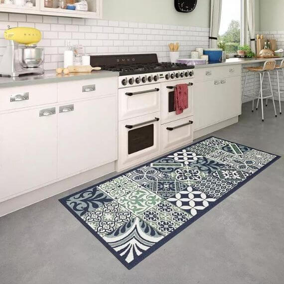 Tapis de cuisine carreaux de ciment plat Boulder